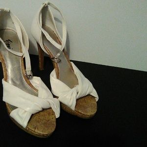 White/ Cork Heels